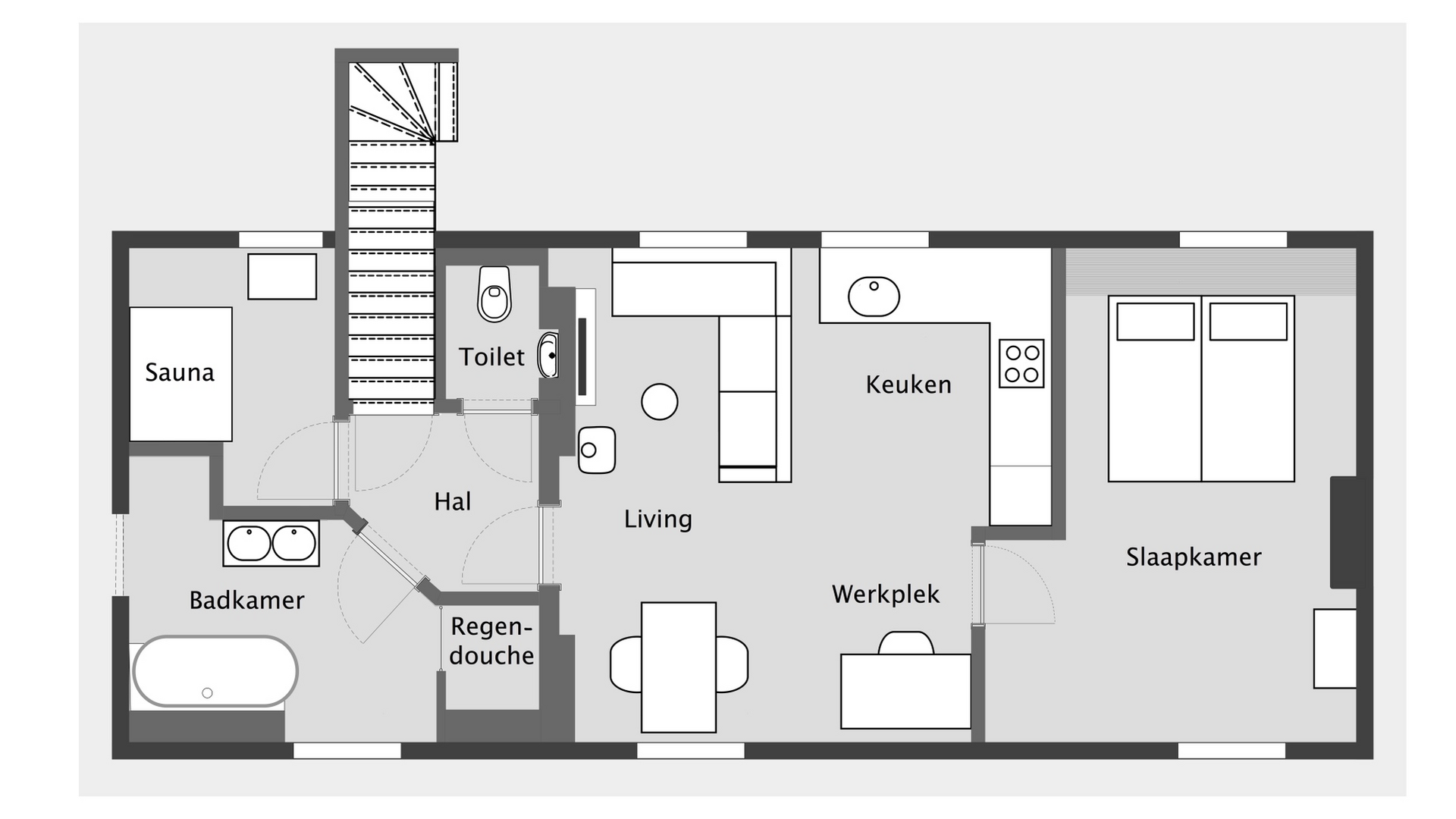 B&B Eikenlaan 12 - Plattegrond