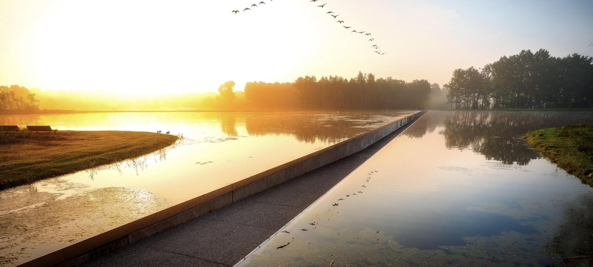De Wijers: Wandelgebied Bokrijk-Kiewit - Fietsen door het water